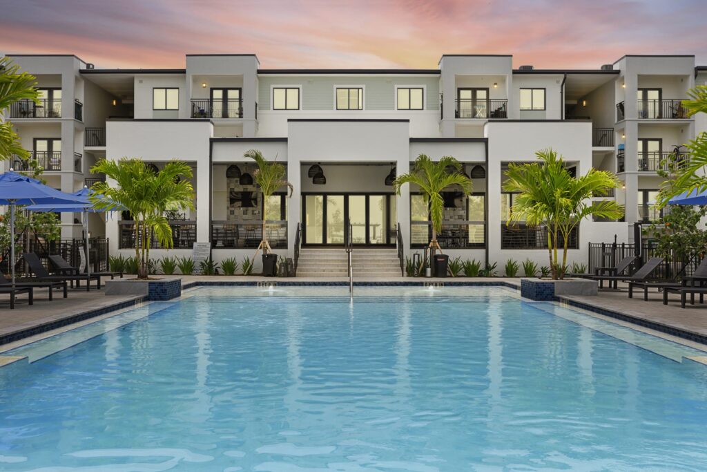 Modern, GREEN certified, open concept, waterfront apartment community on Stock Island, in Key West, FL. Thoughtfully designed to blend contemporary comfort with coastal living. Developer: Integra Investments General Contractor: Marino Construction Design Team: Builders Design Millwork/Interior Finishes: Salini Design